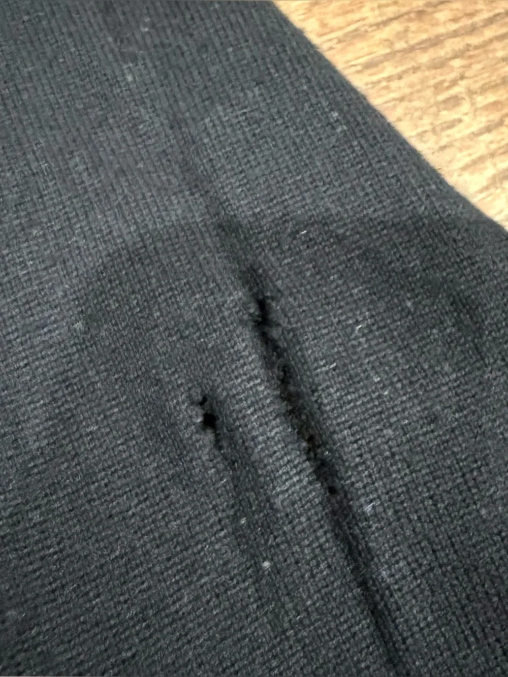 Tory Burch Merino Wool Black Sweater with Oversized Gold Logo Buttons *Flaws